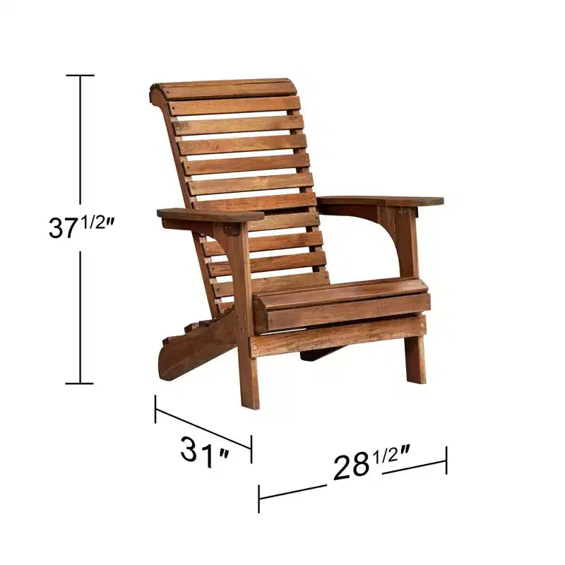 Teal Island Designs Sedie Adirondack Kenneth in Legno Naturale, Set da 2