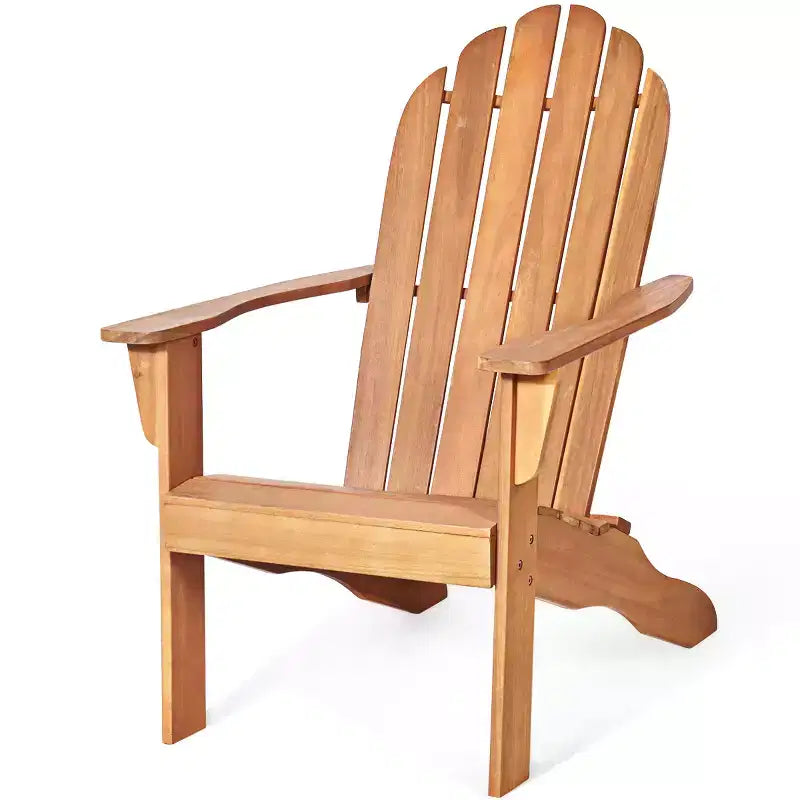 Costway Sedia da Esterno Adirondack in Legno Massello Robusta Mobili da Giardino GrigioNaturaleBianco