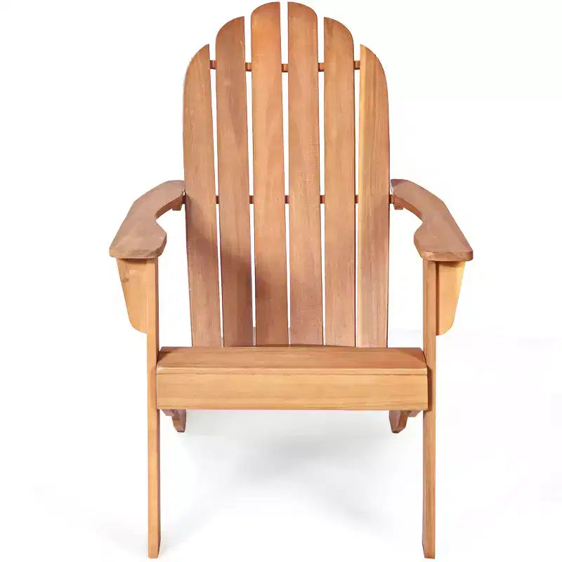 Costway Sedia da Esterno Adirondack in Legno Massello Robusta Mobili da Giardino GrigioNaturaleBianco