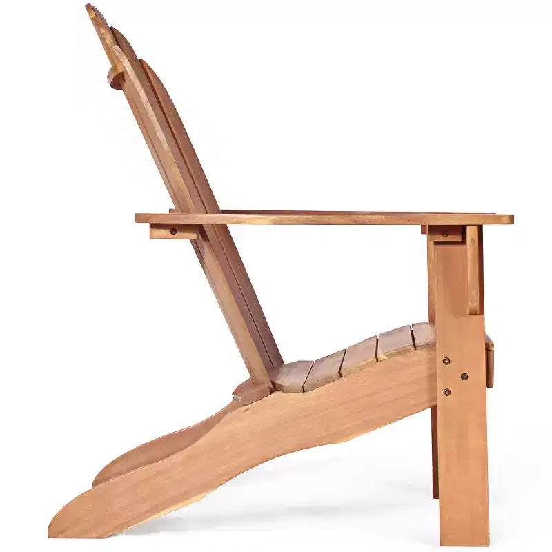 Costway Sedia da Esterno Adirondack in Legno Massello Robusta Mobili da Giardino GrigioNaturaleBianco
