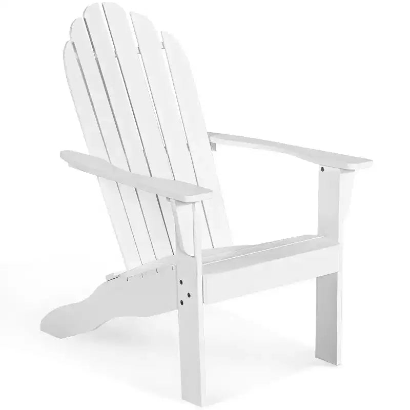 Costway Sedia da Esterno Adirondack in Legno Massello Robusta Mobili da Giardino GrigioNaturaleBianco