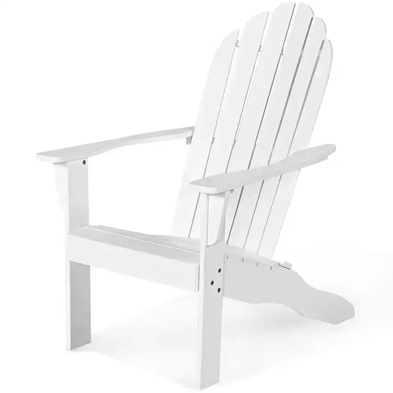 Costway Sedia da Esterno Adirondack in Legno Massello Robusta Mobili da Giardino GrigioNaturaleBianco