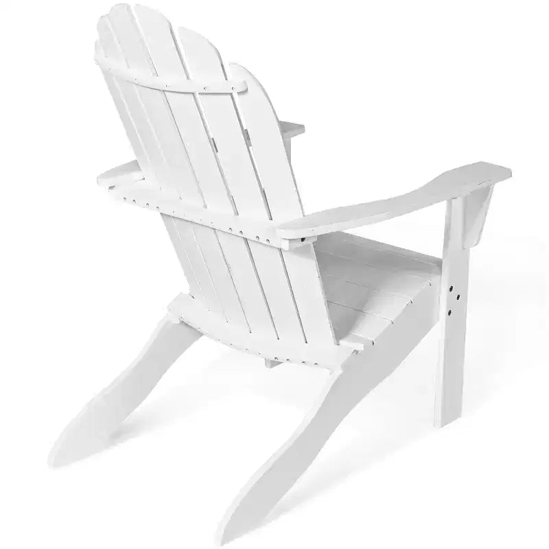 Costway Sedia da Esterno Adirondack in Legno Massello Robusta Mobili da Giardino GrigioNaturaleBianco