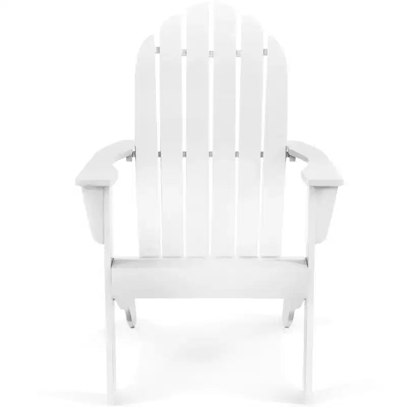 Costway Sedia da Esterno Adirondack in Legno Massello Robusta Mobili da Giardino GrigioNaturaleBianco