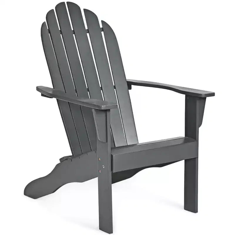 Costway Sedia da Esterno Adirondack in Legno Massello Robusta Mobili da Giardino GrigioNaturaleBianco