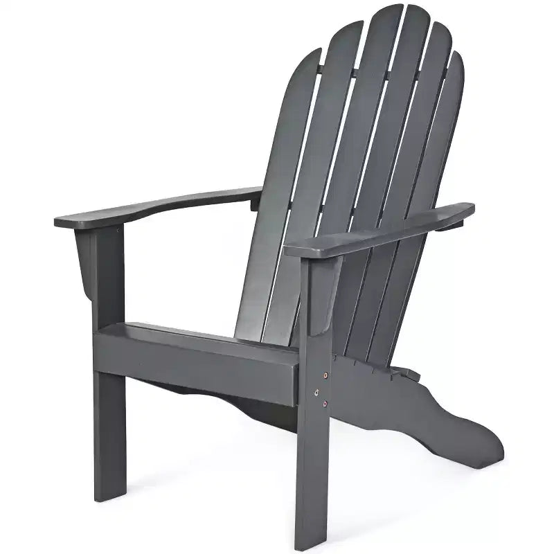 Costway Sedia da Esterno Adirondack in Legno Massello Robusta Mobili da Giardino GrigioNaturaleBianco