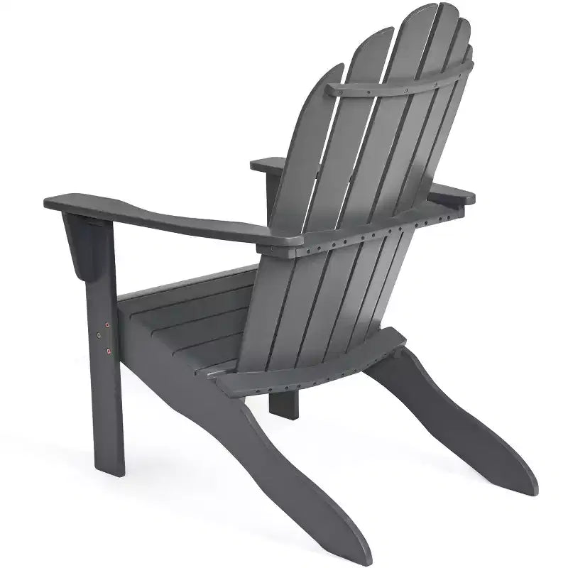 Costway Sedia da Esterno Adirondack in Legno Massello Robusta Mobili da Giardino GrigioNaturaleBianco