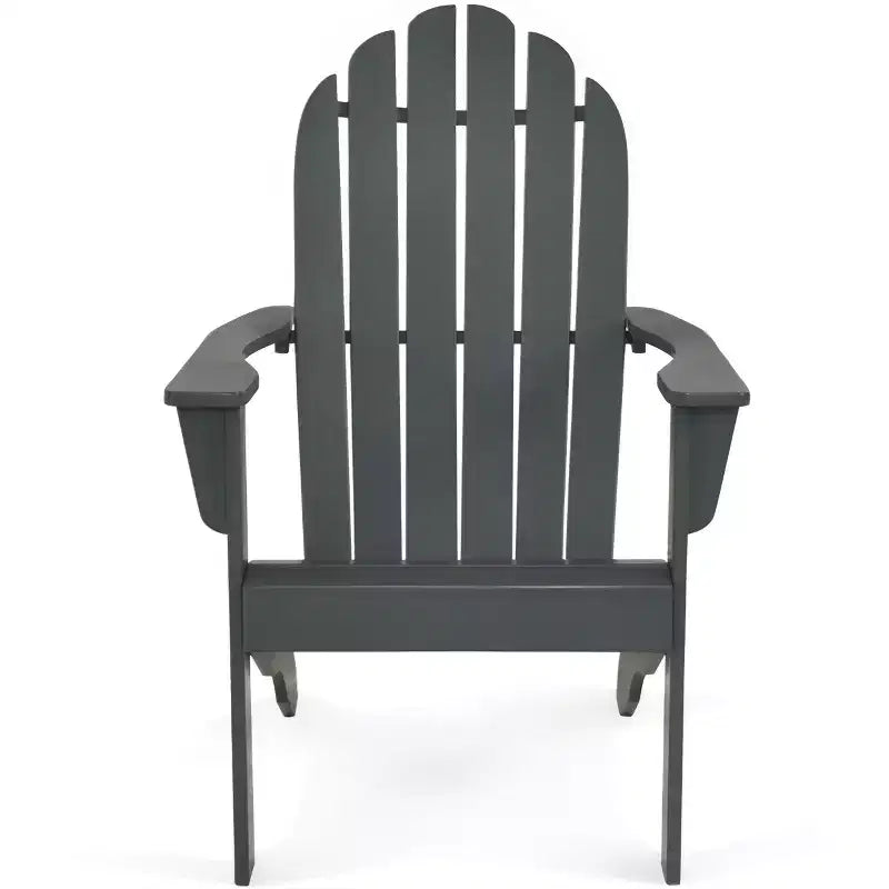 Costway Sedia da Esterno Adirondack in Legno Massello Robusta Mobili da Giardino GrigioNaturaleBianco