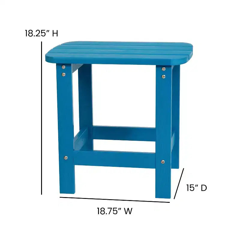 Merrick Lane Set di due sedie pieghevoli da giardino Adirondack con tavolino da esterno abbinato