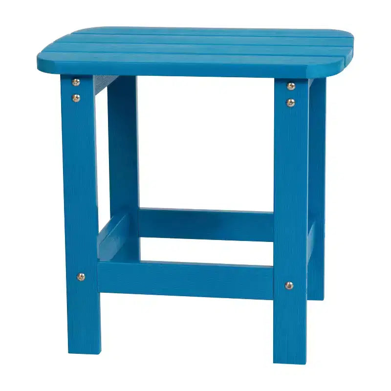 Merrick Lane Set di due sedie pieghevoli da giardino Adirondack con tavolino da esterno abbinato
