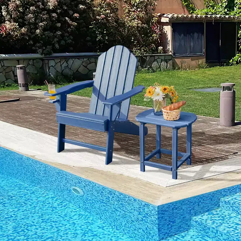 Sedia Adirondack da Patio Costway Resistente alle Intemperie per Giardino/Terrazzo con Portabicchieri Bianco/Nero/Grigio/Turchese/Blu Marino/Rosso