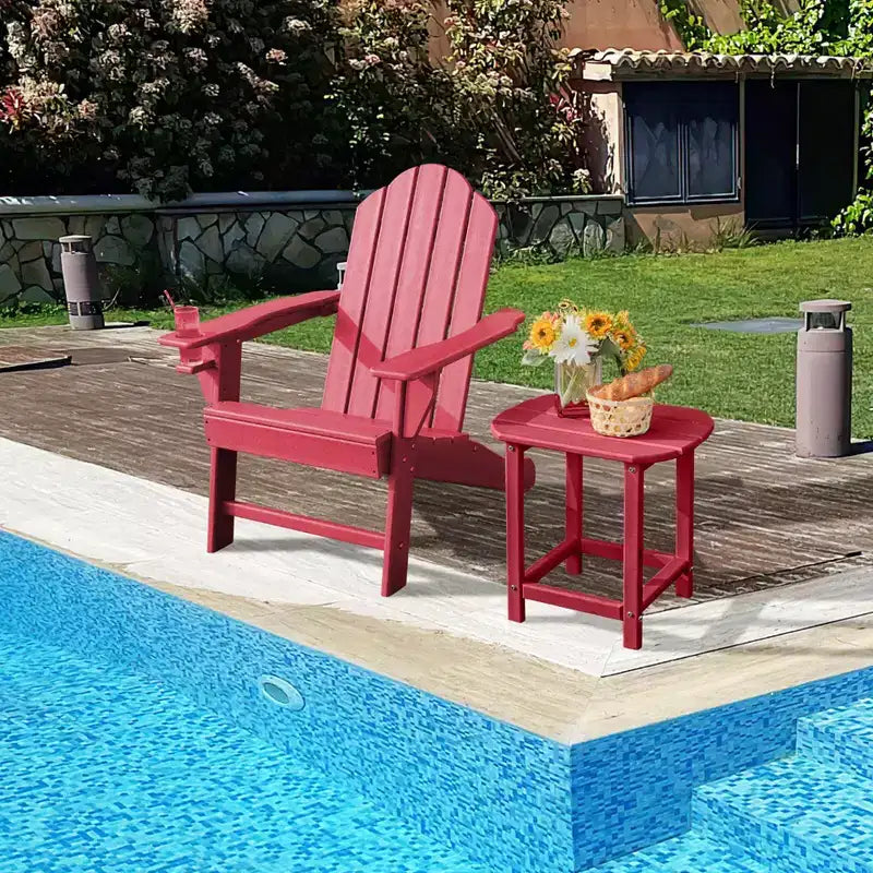 Sedia Adirondack da Patio Costway Resistente alle Intemperie per Giardino/Terrazzo con Portabicchieri Bianco/Nero/Grigio/Turchese/Blu Marino/Rosso