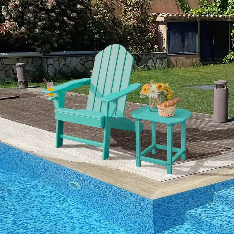 Sedia Adirondack da Patio Costway Resistente alle Intemperie per Giardino/Terrazzo con Portabicchieri Bianco/Nero/Grigio/Turchese/Blu Marino/Rosso