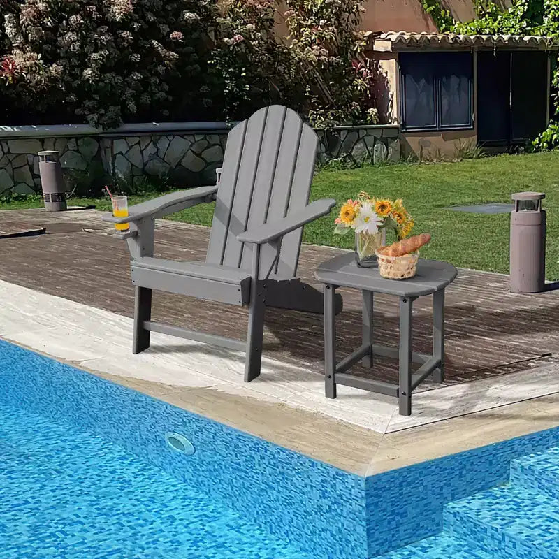 Sedia Adirondack da Patio Costway Resistente alle Intemperie per Giardino/Terrazzo con Portabicchieri Bianco/Nero/Grigio/Turchese/Blu Marino/Rosso