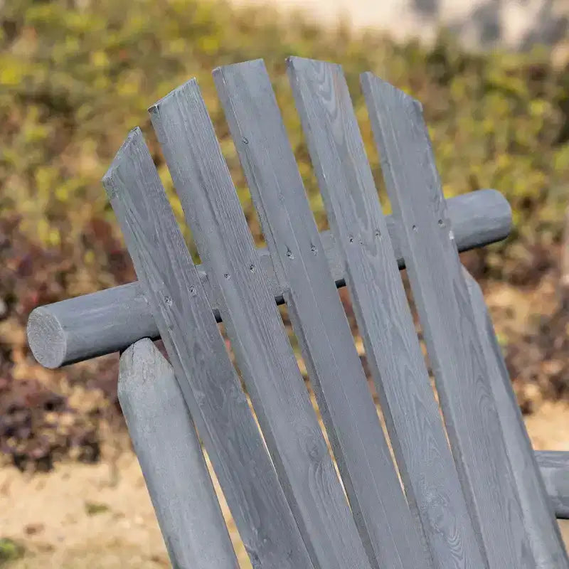 Outsunny Sedia a Dondolo Adirondack in Legno, Dondolo Rustico da Esterno con Design a Doghe per Patio