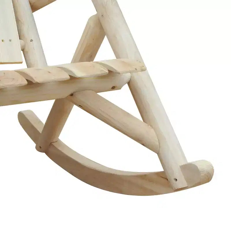 Outsunny Sedia a Dondolo Adirondack in Legno, Dondolo Rustico da Esterno con Design a Doghe per Patio
