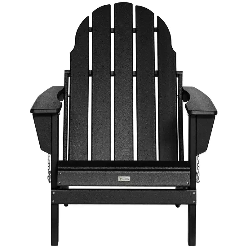 Outsunny Sedia Pieghevole Adirondack, Sedia Sdraio da Esterno in HDPE per Focolare da Giardino, per Patio, Terrazza e Prato