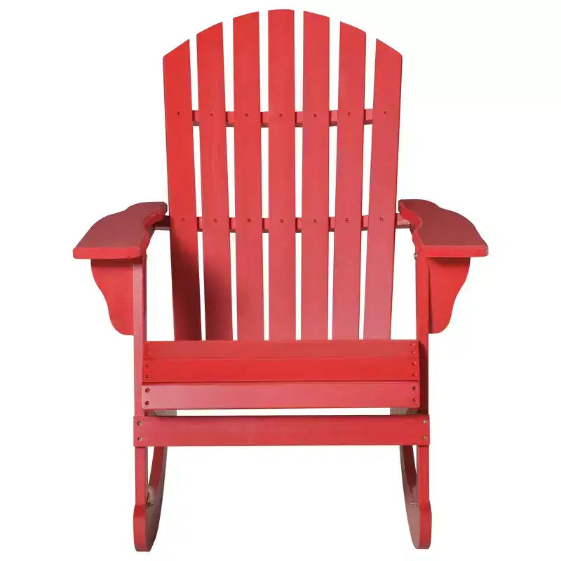 Outsunny Sedia a Dondolo Adirondack Rustica in Legno Sedia a Sdraio da Esterno per Focolare con Design a Doghe in Legno per Patio, Giardino