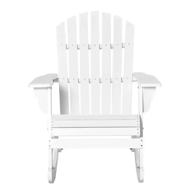 Outsunny Sedia a Dondolo Adirondack Rustica in Legno Sedia a Sdraio da Esterno per Focolare con Design a Doghe in Legno per Patio, Giardino