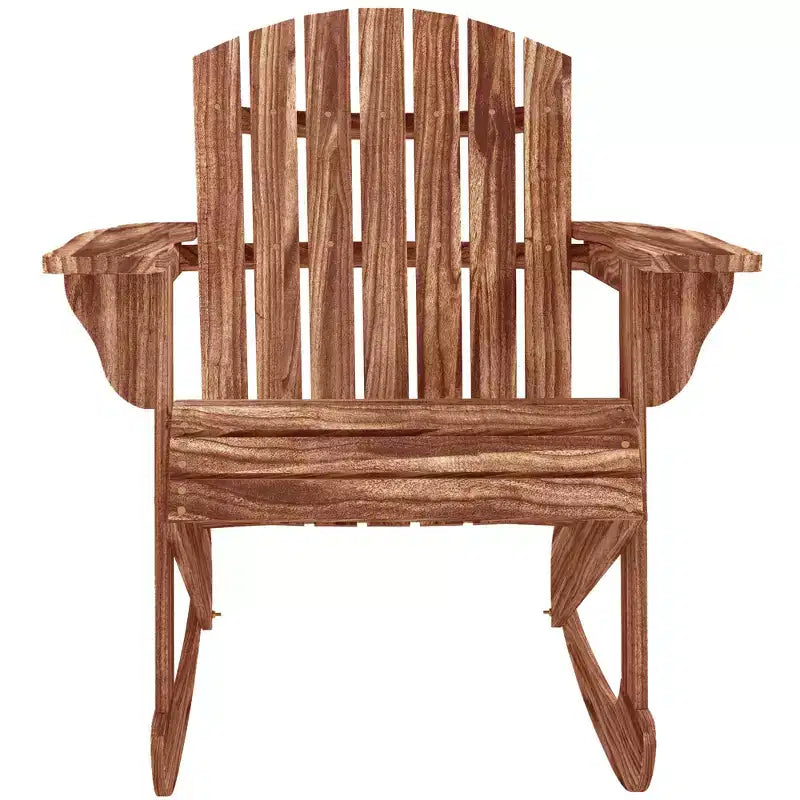 Outsunny Sedia a Dondolo Adirondack Rustica in Legno Sedia a Sdraio da Esterno per Focolare con Design a Doghe in Legno per Patio, Giardino