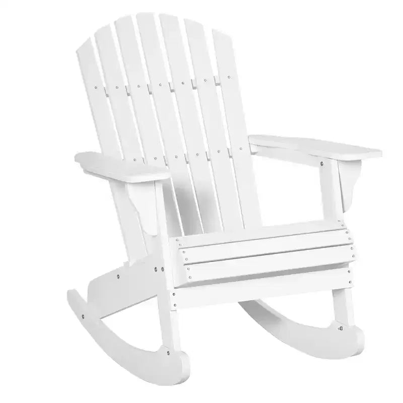 Outsunny Sedia a Dondolo Adirondack Rustica in Legno Sedia a Sdraio da Esterno per Focolare con Design a Doghe in Legno per Patio, Giardino