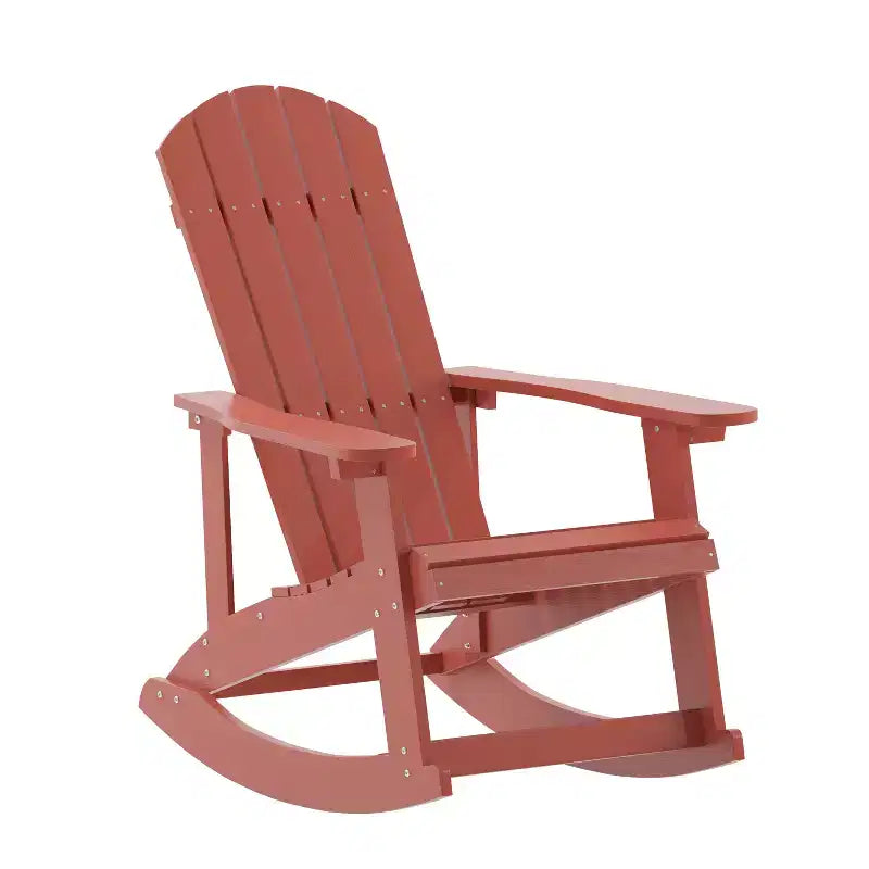 Flash Furniture Savannah Fauteuil à bascule Adirondack en bois et résine poly toutes saisons avec quincaillerie en acier inoxydable résistante à la rouille