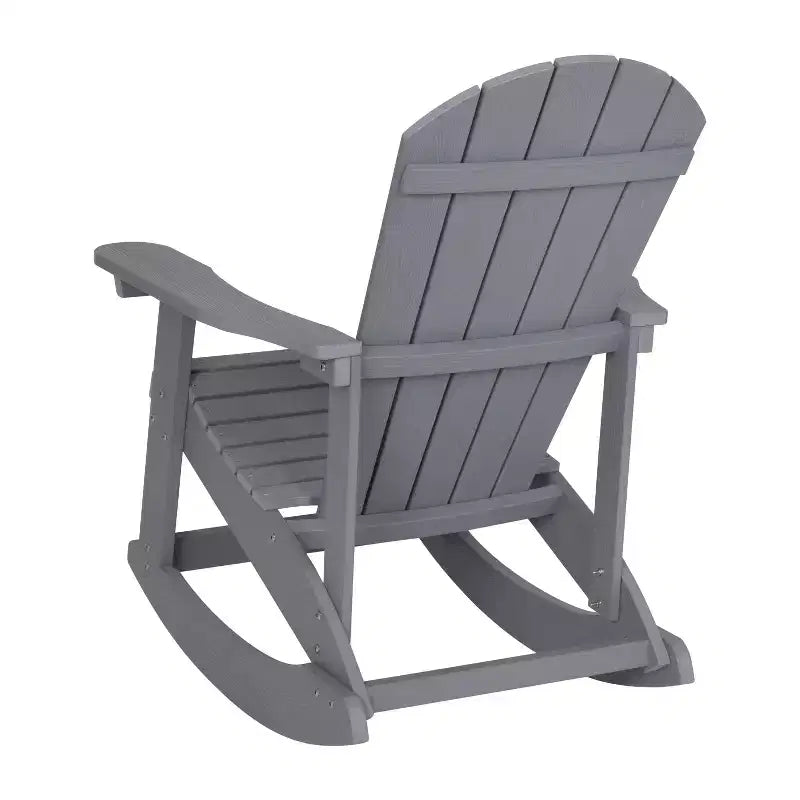 Set di 2 sedie a dondolo Adirondack Emma and Oliver Marcy classiche in poliresina per tutte le stagioni con hardware in acciaio inossidabile per uso tutto l'anno