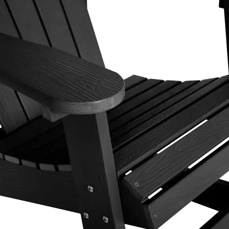 Set di 2 sedie a dondolo Adirondack Emma and Oliver Marcy classiche in poliresina per tutte le stagioni con hardware in acciaio inossidabile per uso tutto l'anno