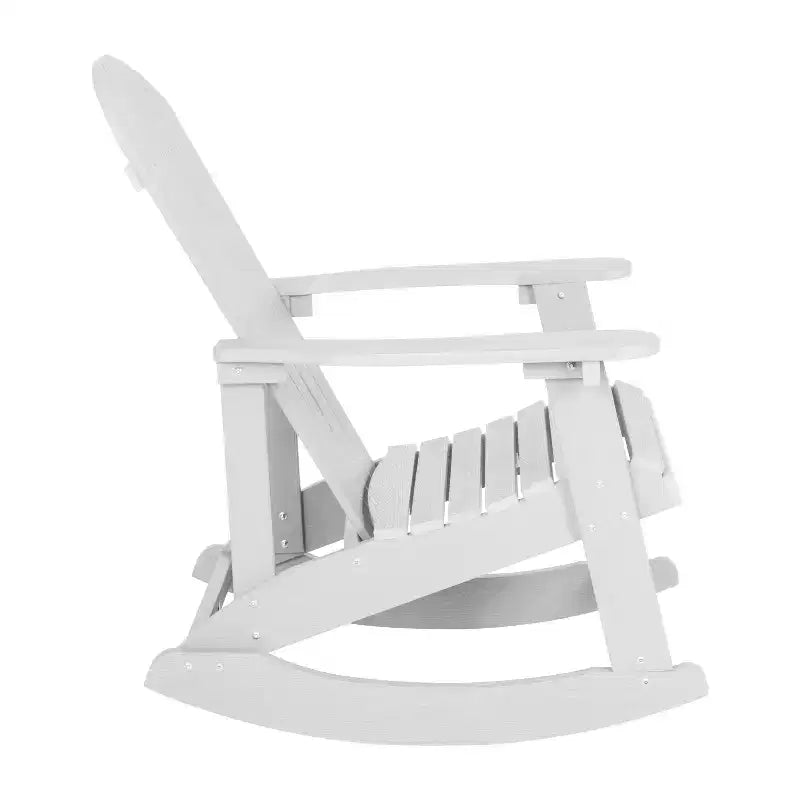 Set di 2 sedie a dondolo Adirondack Emma and Oliver Marcy classiche in poliresina per tutte le stagioni con hardware in acciaio inossidabile per uso tutto l'anno
