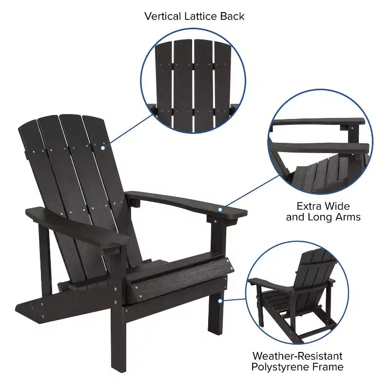 Set da campeggio Emma and Oliver Hartford da tre pezzi con due sedie Adirondack effetto legno e braciere Stelle e Luna con copertura a rete