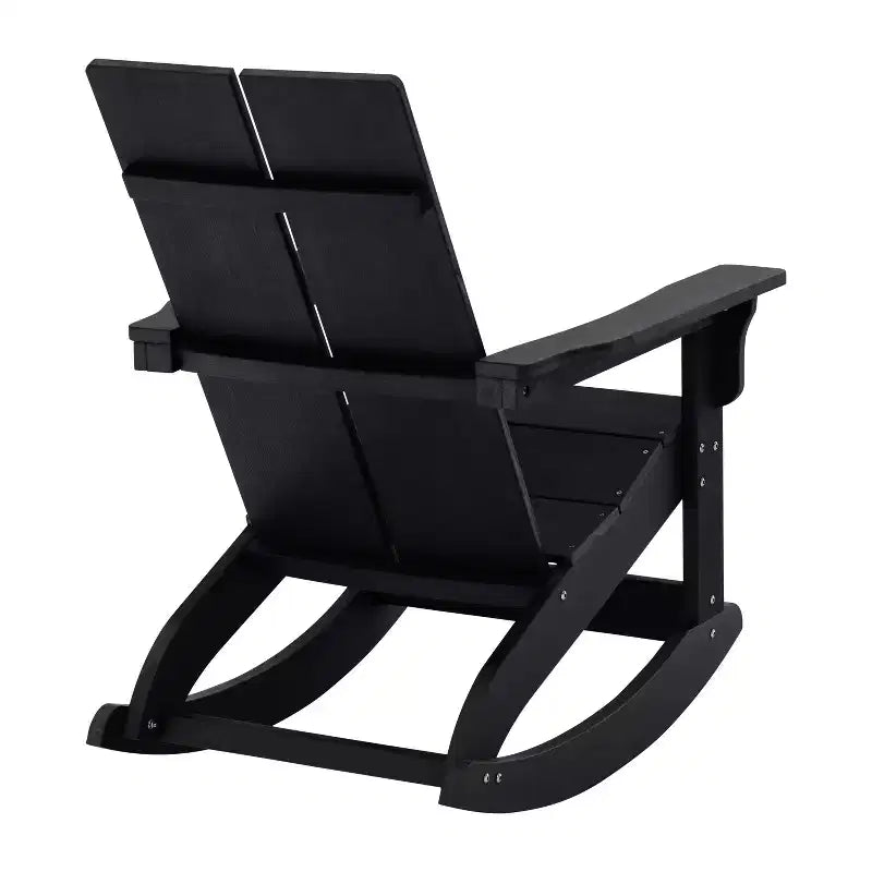 Flash Furniture Finn Sedia a Dondolo Adirondack in Legno di Poliresina con 2 Doghe, Moderna, Commerciale, per Tutte le Stagioni, con Ferramenta in Acciaio Inossidabile Antiruggine