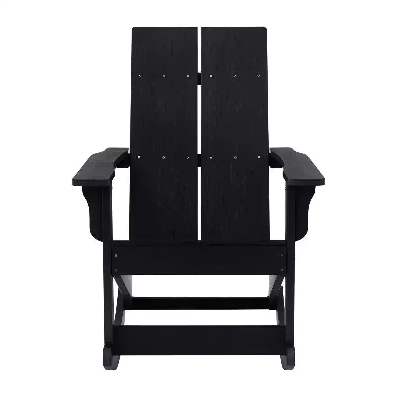 Flash Furniture Finn Sedia a Dondolo Adirondack in Legno di Poliresina con 2 Doghe, Moderna, Commerciale, per Tutte le Stagioni, con Ferramenta in Acciaio Inossidabile Antiruggine