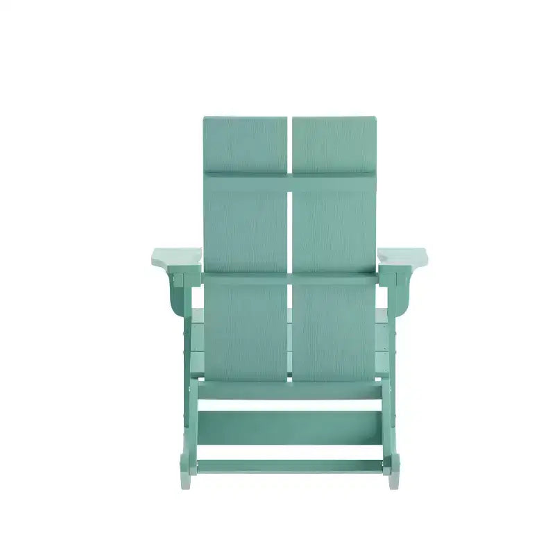Flash Furniture Finn Sedia a Dondolo Adirondack in Legno di Poliresina con 2 Doghe, Moderna, Commerciale, per Tutte le Stagioni, con Ferramenta in Acciaio Inossidabile Antiruggine