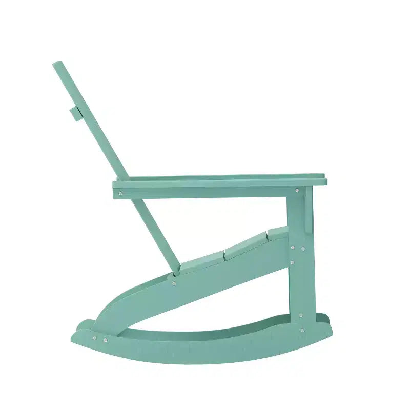 Flash Furniture Finn Sedia a Dondolo Adirondack in Legno di Poliresina con 2 Doghe, Moderna, Commerciale, per Tutte le Stagioni, con Ferramenta in Acciaio Inossidabile Antiruggine