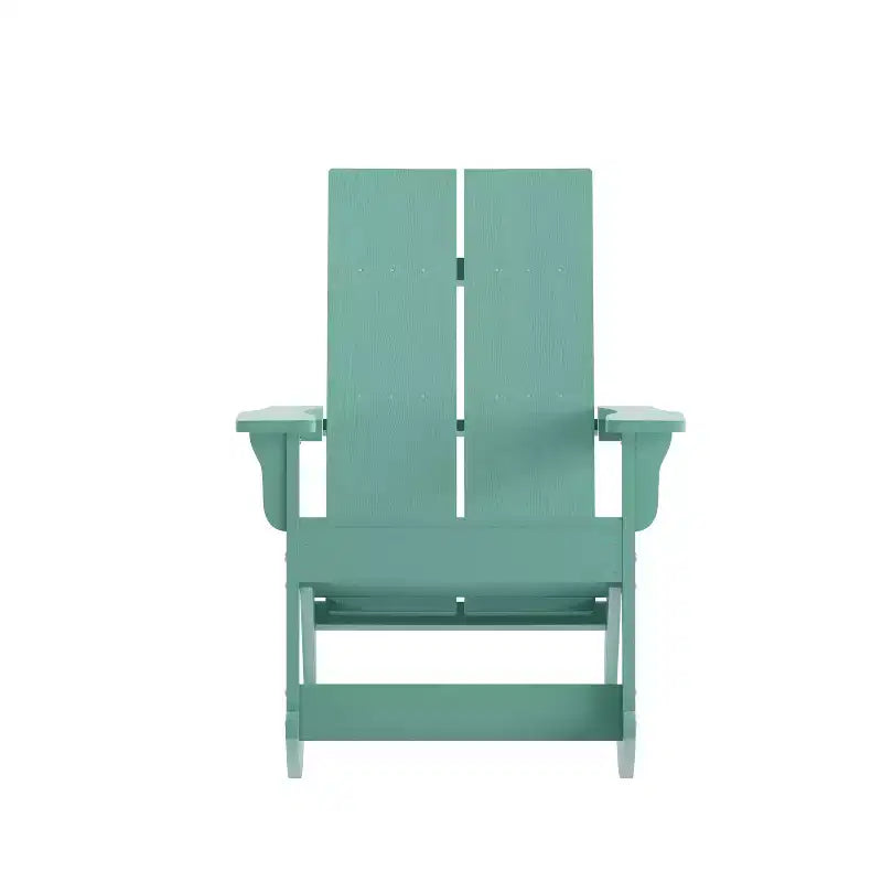 Flash Furniture Finn Moderna Poltrona a Dondolo Adirondack in Poliresina a 2 Doghe per Esterni, Grado Commerciale, con Ferramenta in Acciaio Inossidabile Antiruggine - Set da 2