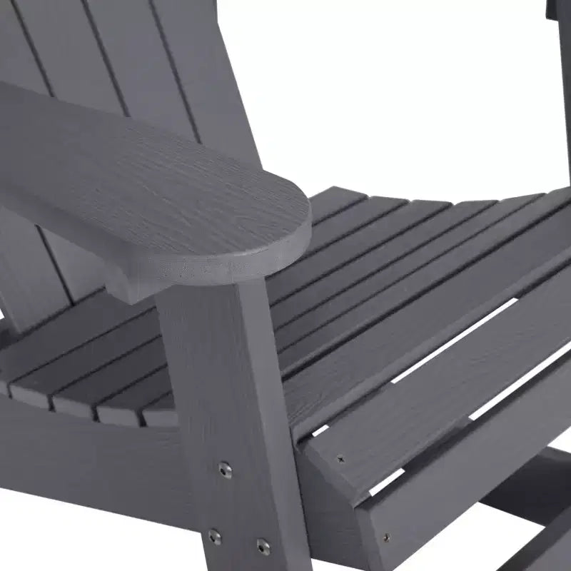 Sedia a dondolo Adirondack Merrick Lane in poliresina per tutte le stagioni con doghe verticali