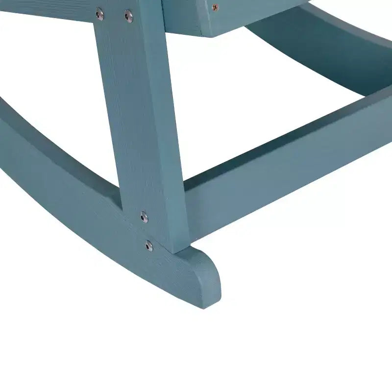 Sedia a dondolo Adirondack Merrick Lane in poliresina per tutte le stagioni con doghe verticali