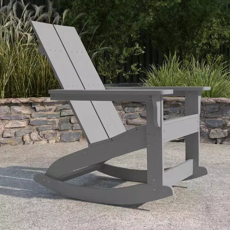 Merrick Lane Wellington Sedia a dondolo Adirondack in poliresina resistente alle intemperie e ai raggi UV per patio, veranda, terrazza e altro ancora