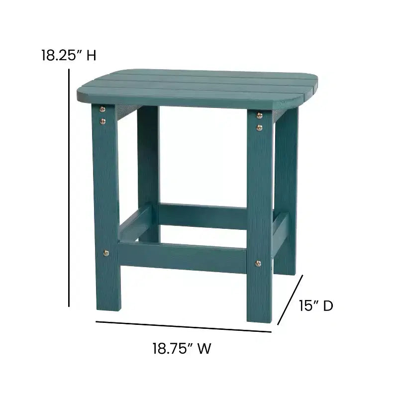 Flash Furniture Set di 2 sedie a dondolo Adirondack in legno di poliresina per tutte le stagioni Savannah con tavolino laterale