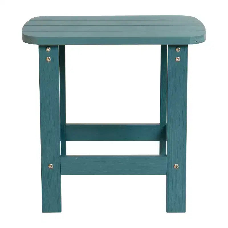Flash Furniture Set di 2 sedie a dondolo Adirondack in legno di poliresina per tutte le stagioni Savannah con tavolino laterale