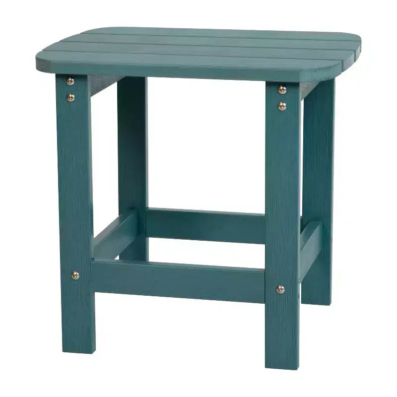 Flash Furniture Set di 2 sedie a dondolo Adirondack in legno di poliresina per tutte le stagioni Savannah con tavolino laterale