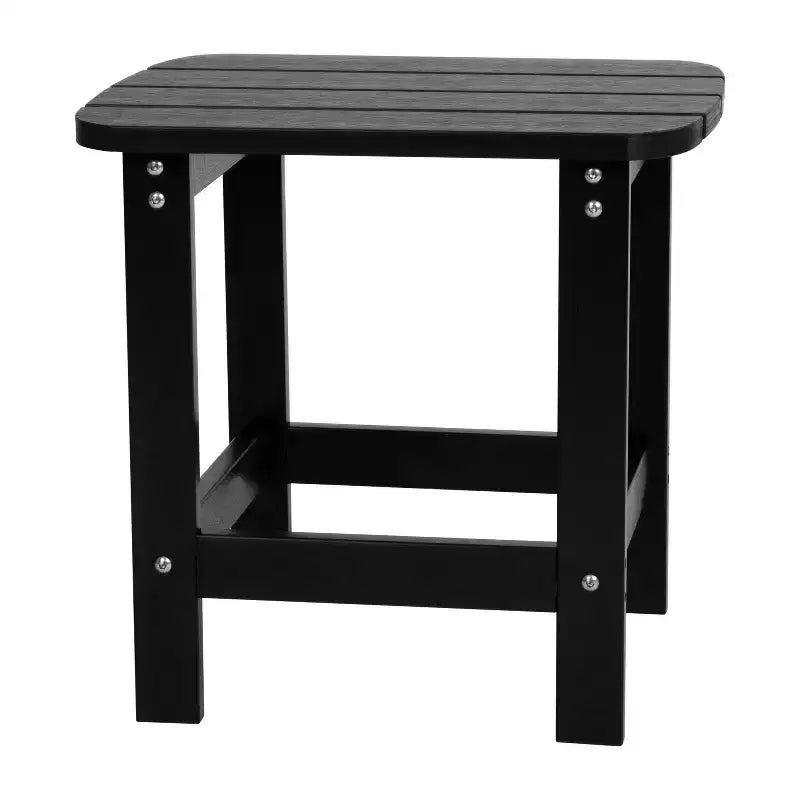 Set di 4 sedie a dondolo Adirondack Savannah in poliresina effetto legno per tutte le stagioni con tavolino Flash Furniture