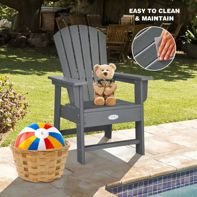 Costway Set di 2 Sedie da Giardino Adirondack per Bambini Poltrona da Esterno Resistente alle Intemperie