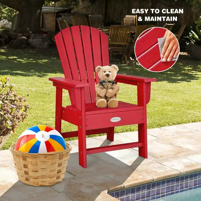 Costway Set di 2 Sedie da Giardino Adirondack per Bambini Poltrona da Esterno Resistente alle Intemperie