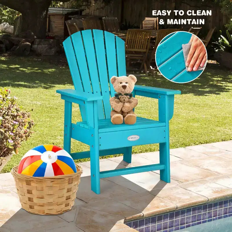 Costway Set di 2 Sedie da Giardino Adirondack per Bambini Poltrona da Esterno Resistente alle Intemperie