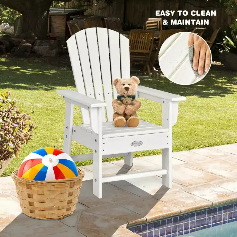 Costway Set di 2 Sedie da Giardino Adirondack per Bambini Poltrona da Esterno Resistente alle Intemperie