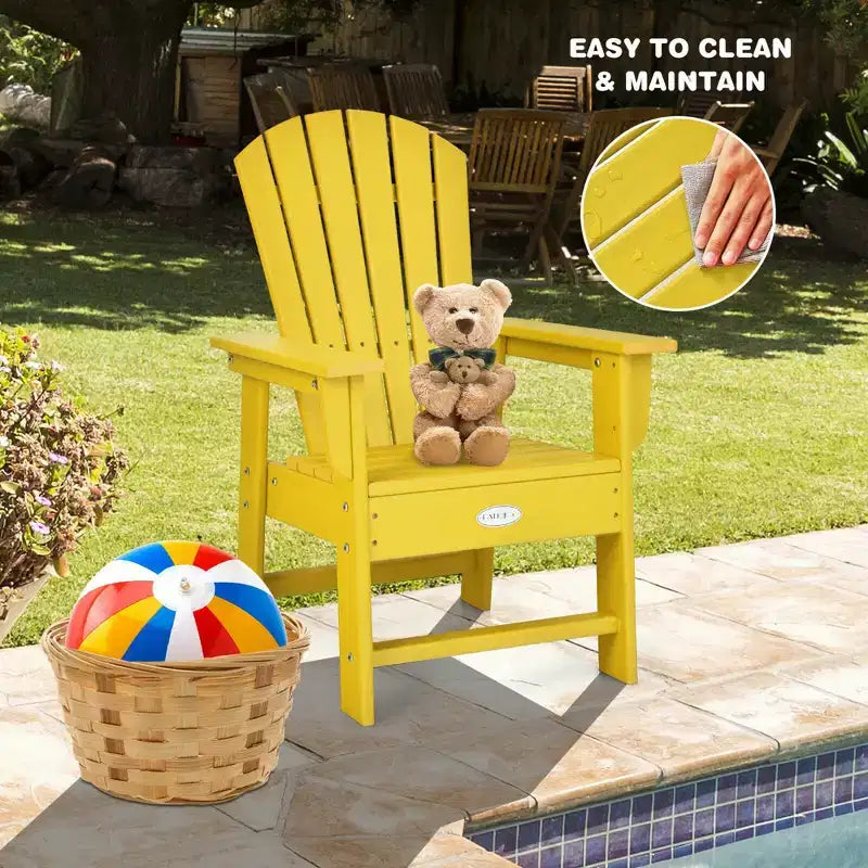 Costway Set di 2 Sedie da Giardino Adirondack per Bambini Poltrona da Esterno Resistente alle Intemperie