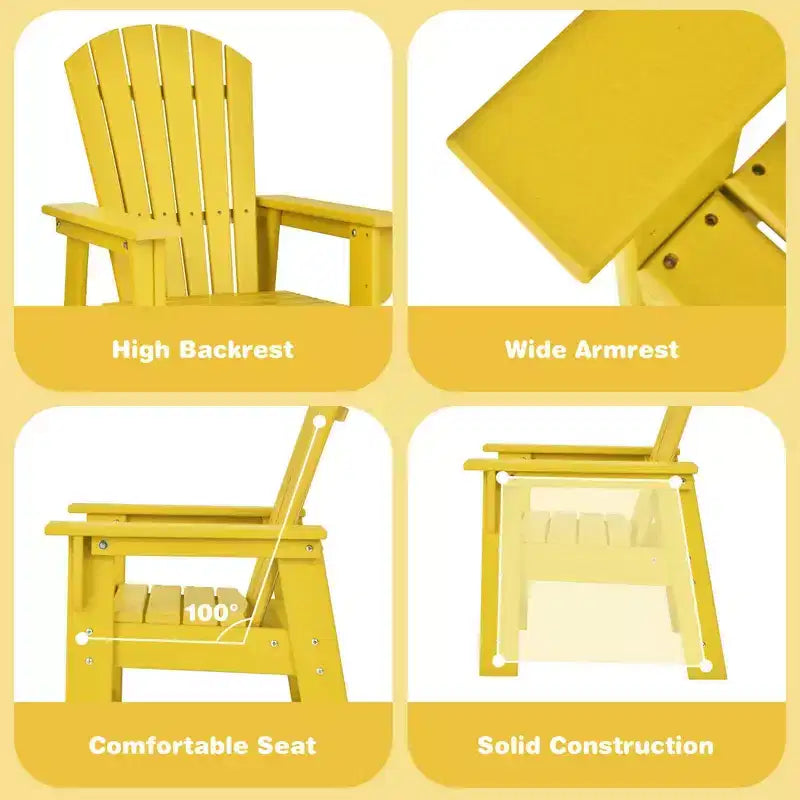 Costway Set di 2 Sedie da Giardino Adirondack per Bambini Poltrona da Esterno Resistente alle Intemperie