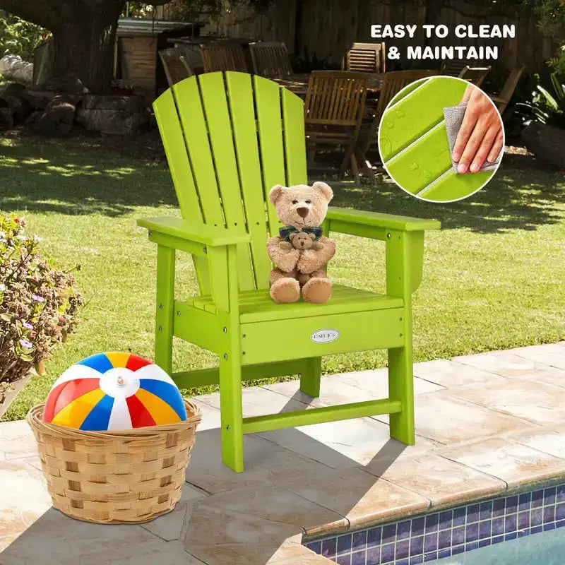 Costway Set di 2 Sedie da Giardino Adirondack per Bambini Poltrona da Esterno Resistente alle Intemperie