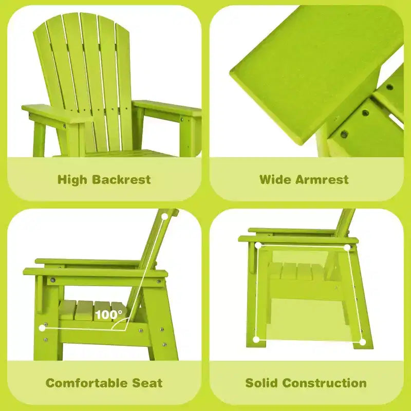 Costway Set di 2 Sedie da Giardino Adirondack per Bambini Poltrona da Esterno Resistente alle Intemperie
